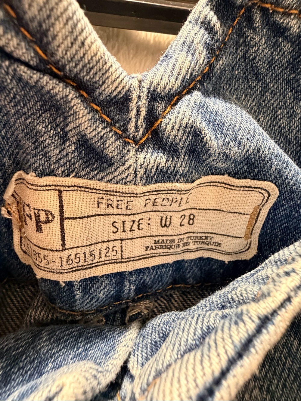 Free People Old West Wide Leg Jeans Cinch Back Button Fly Blue 28 - Picture 12 of 12